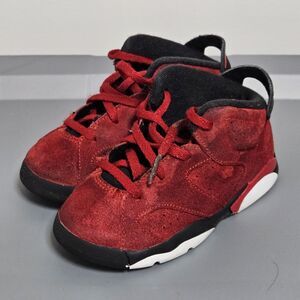 Nike Air Jordan 6 Retro Toro Red TD DV3606-600 Toddler 9C Suede Leather GUC